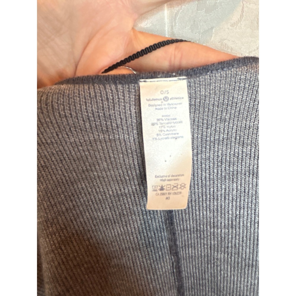 Lululemon Savasana Wrap Cardigan Grey Open Front Draped Pocket Sweater OS - Picture 6 of 11